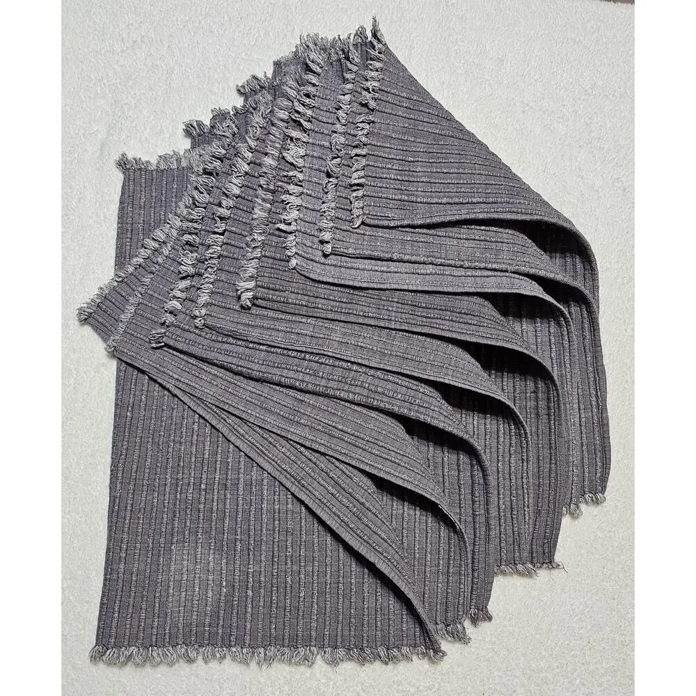 Vintage Weave Blue Gray Placemats Set Of 8 Cottagecore Grandmacore Retro Boho